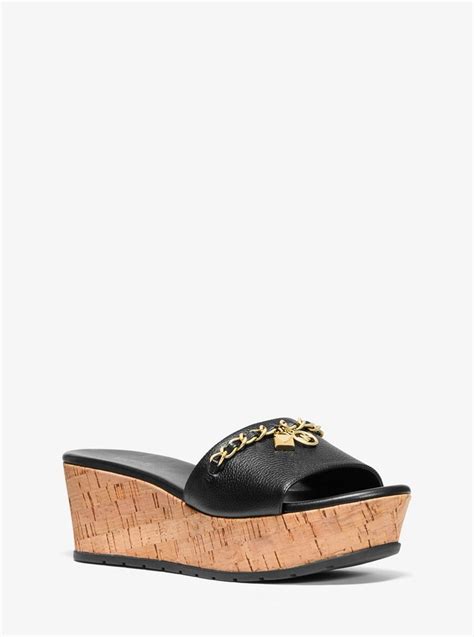 michael kors elsa platform|Elsa Leather and Cork Platform Sandal .